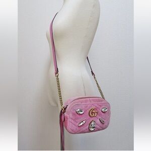 Gucci Pink Crossbody Bag with Gold Chain